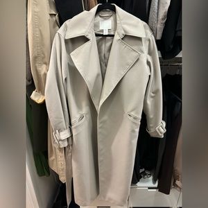 Gray/Taupe H&M Trench Coat Size XS